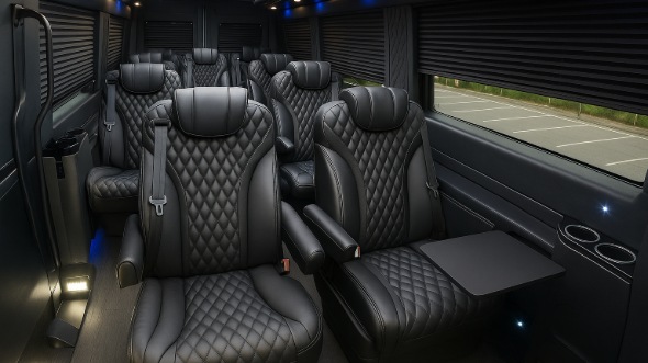 Interior of Toledo Party Bus Company's 15 Passenger Minibus in Toledo
