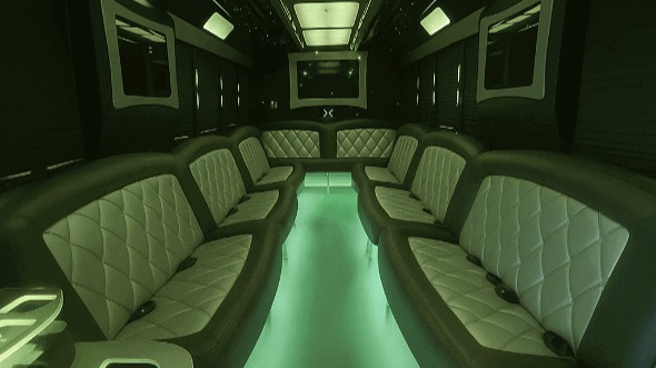 Interior of Westland Party Bus Company's 30 Passenger Party Bus in Westland