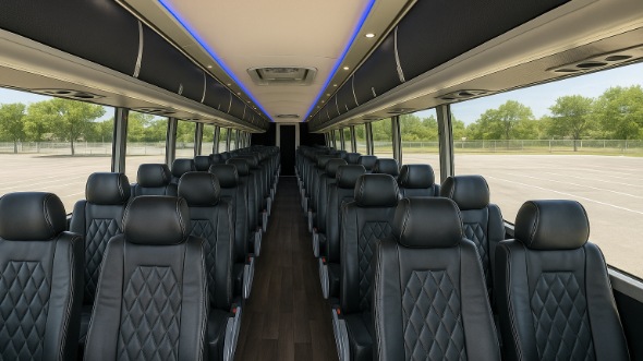 Interior of Toledo Party Bus Company's 40 Passenger Charter Bus in Toledo