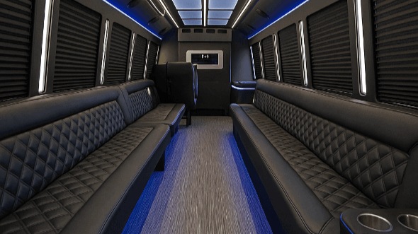 Interior of Novi Party Bus Company's 40 Passenger Party Bus in Novi