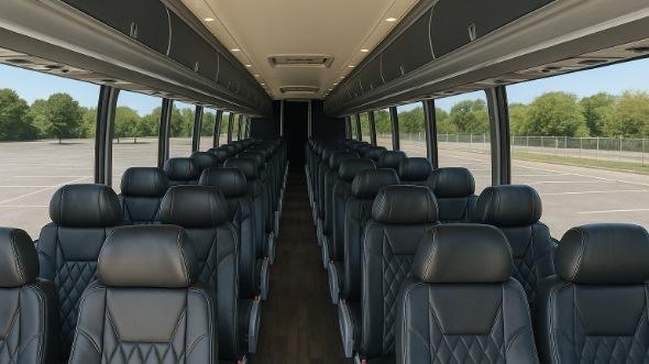 Interior of Toledo Party Bus Company's 44 Passenger Charter Bus in Toledo