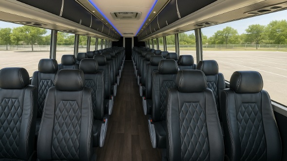 Interior of Toledo Party Bus Company's 46 Passenger Charter Bus in Toledo