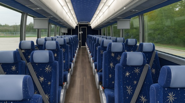 Interior of Toledo Party Bus Company's 48 Passenger Charter Bus in Toledo