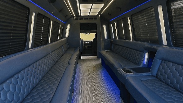 Interior of Detroit Party Bus Company's 50 Passenger Party Bus in Detroit