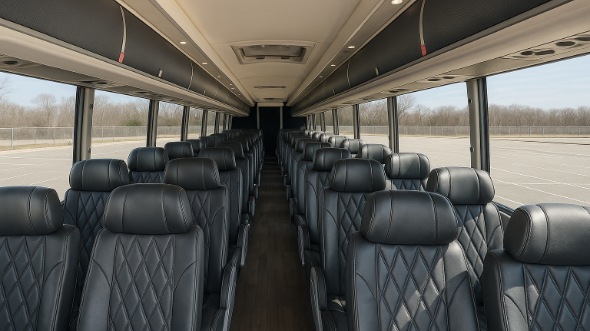 Interior of Toledo Party Bus Company's 54 Passenger Charter Bus in Toledo