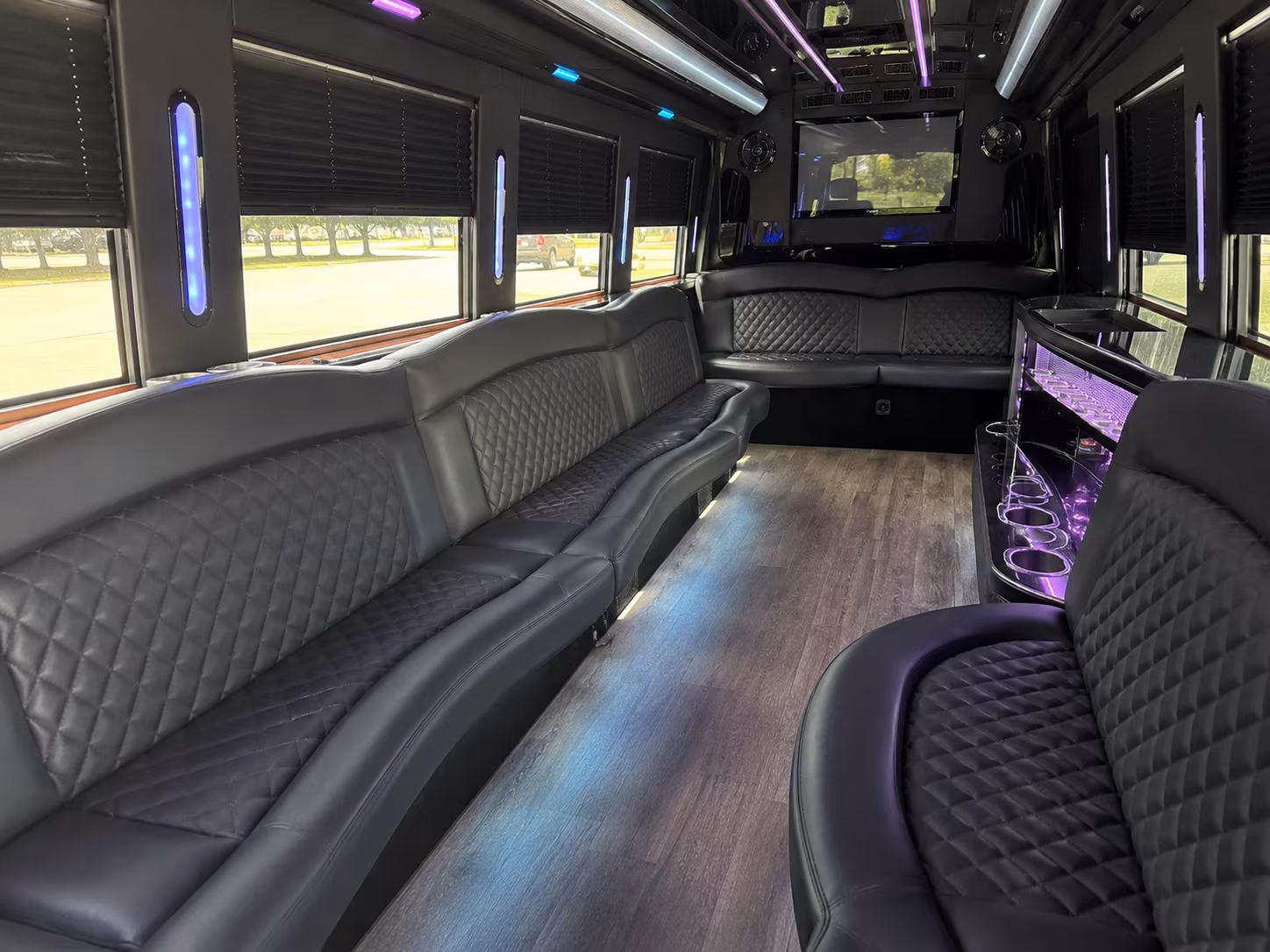 Toledo Wedding Transportation party bus interior