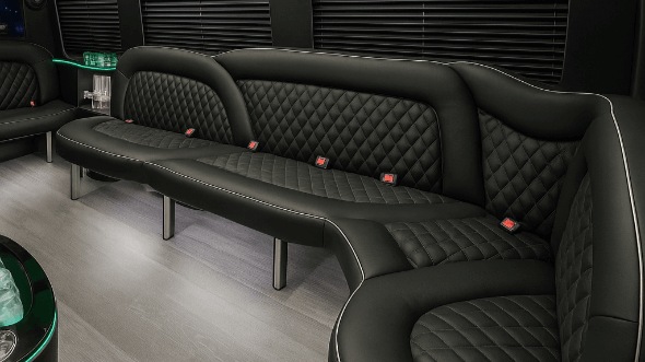 Toledo 15 passenger party bus interior